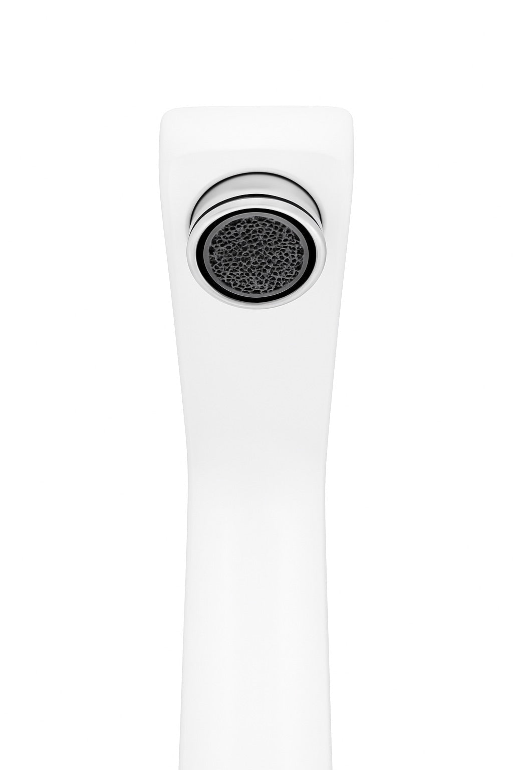 GS Rubinetterie 2463 SLIM High Basin Mixer Tap with Click-Clack Waste, Energy Saving Cartridge, Premium Brass Bathroom Faucet, White Chrome Finish,