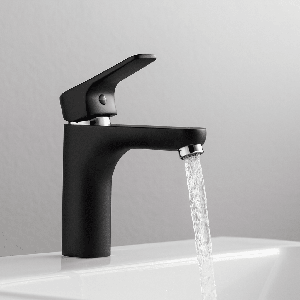 GS Rubinetterie 2462 SLIM Single Lever Basin Mixer Tap with Pop-Up Waste, Energy Saving Cartridge, Premium Brass Bathroom Faucet, Black Chrome Finish