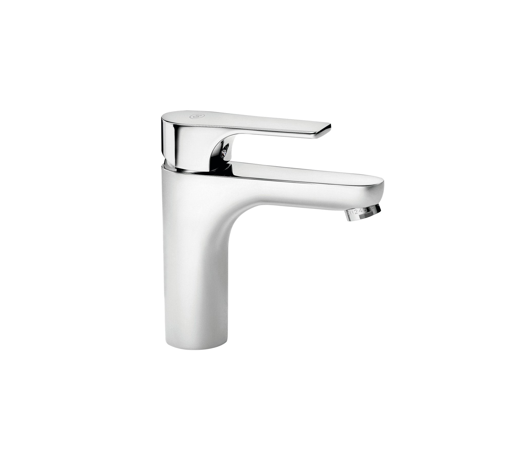 GS Rubinetterie 2462 SLIM Single Lever Basin Mixer Tap with Pop-Up Waste, Energy Saving Cartridge, Premium Brass Bathroom Faucet, Chrome Finish