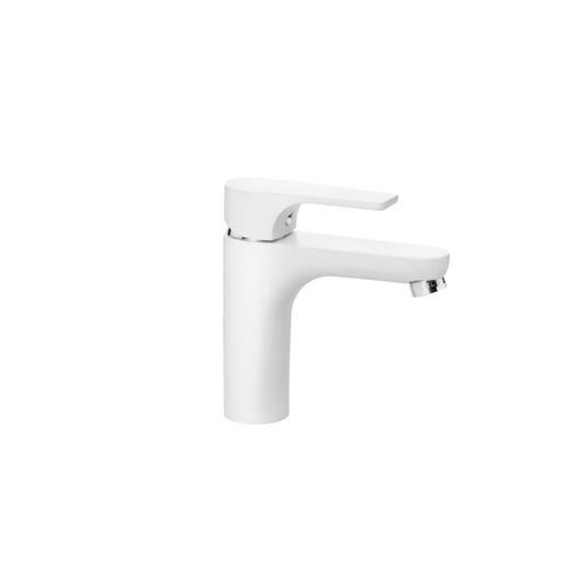 GS Rubinetterie SLIM Single Lever Basin Faucet with Pop-Up Waste, Energy Saving Cartridge, White Chrome