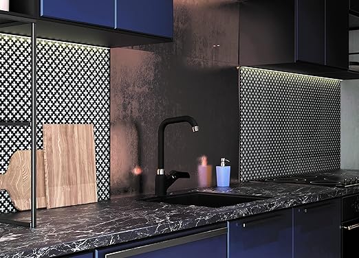 GS Rubinetterie SLIM Single Lever Kitchen Deck Sink Faucet with Swivel Spout, Energy saving Cartridge, Black Chrome