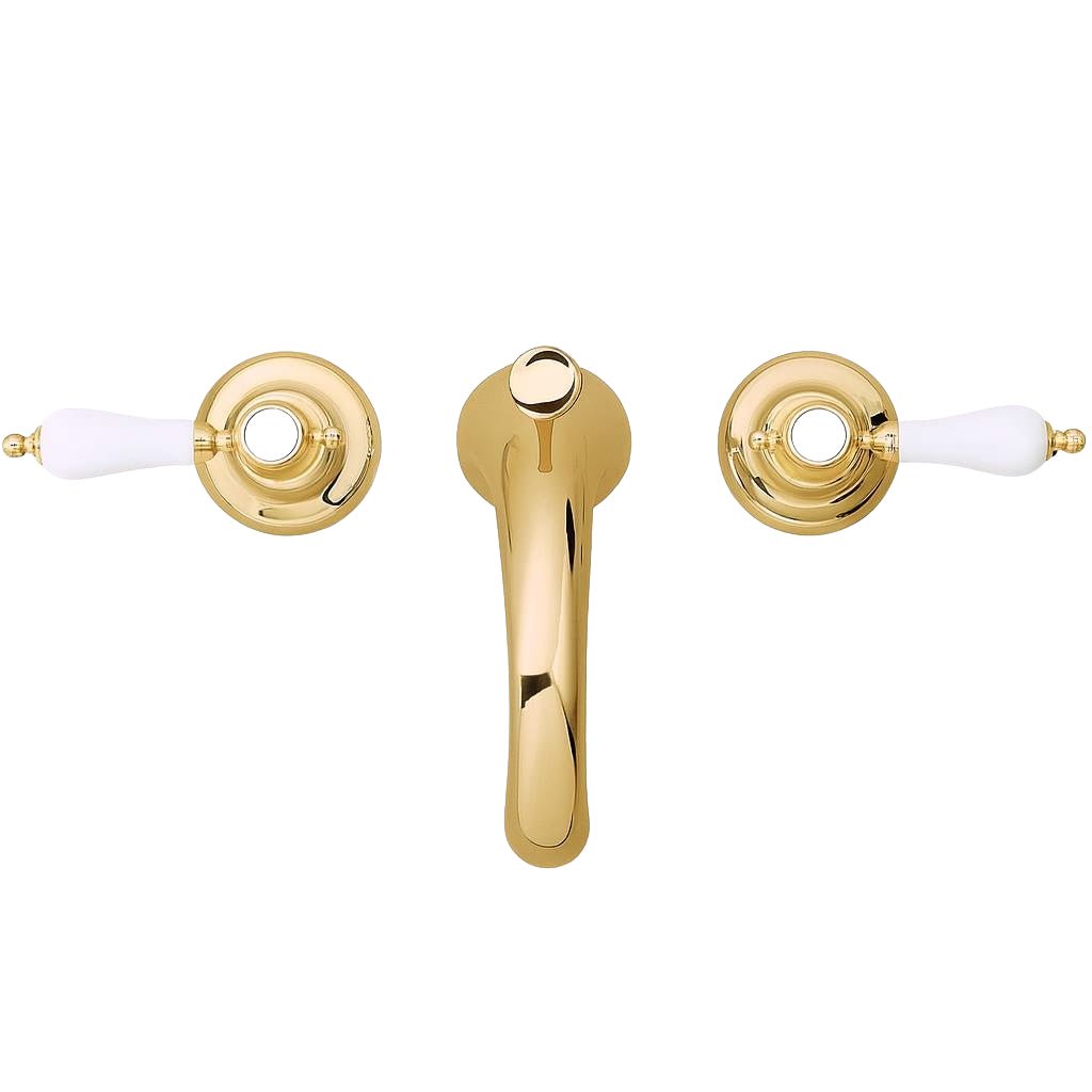 GS Rubinetterie Vitoriana Retro Premium Bath Basin Mixer with Pop-Up Waste, Gold