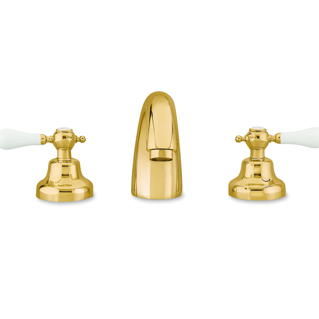 GS Rubinetterie Vitoriana Retro Premium Bath Basin Mixer with Pop-Up Waste, Gold