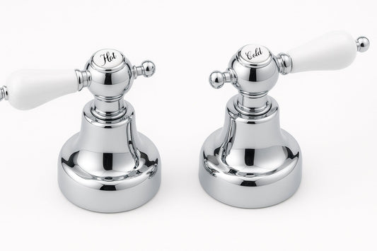 GS Rubinetterie Vittoriana Retro Premium Bath Basin Mixer with Swivel High Neck and Pop-Up Waste, Chrome