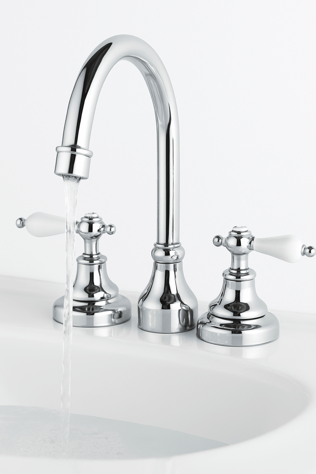 GS Rubinetterie Vittoriana Retro Premium Bath Basin Mixer with Swivel High Neck and Pop-Up Waste, Chrome