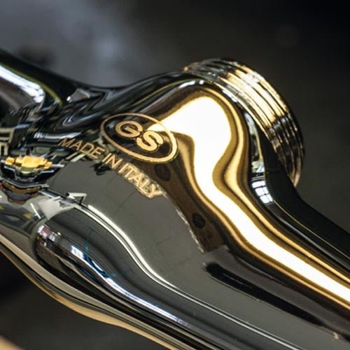 GS Rubinetterie Vittoriana Retro Premium Concealed Shower Mixer with Spout, Adjustable Wall Bracket and Flexible Hose, Gold