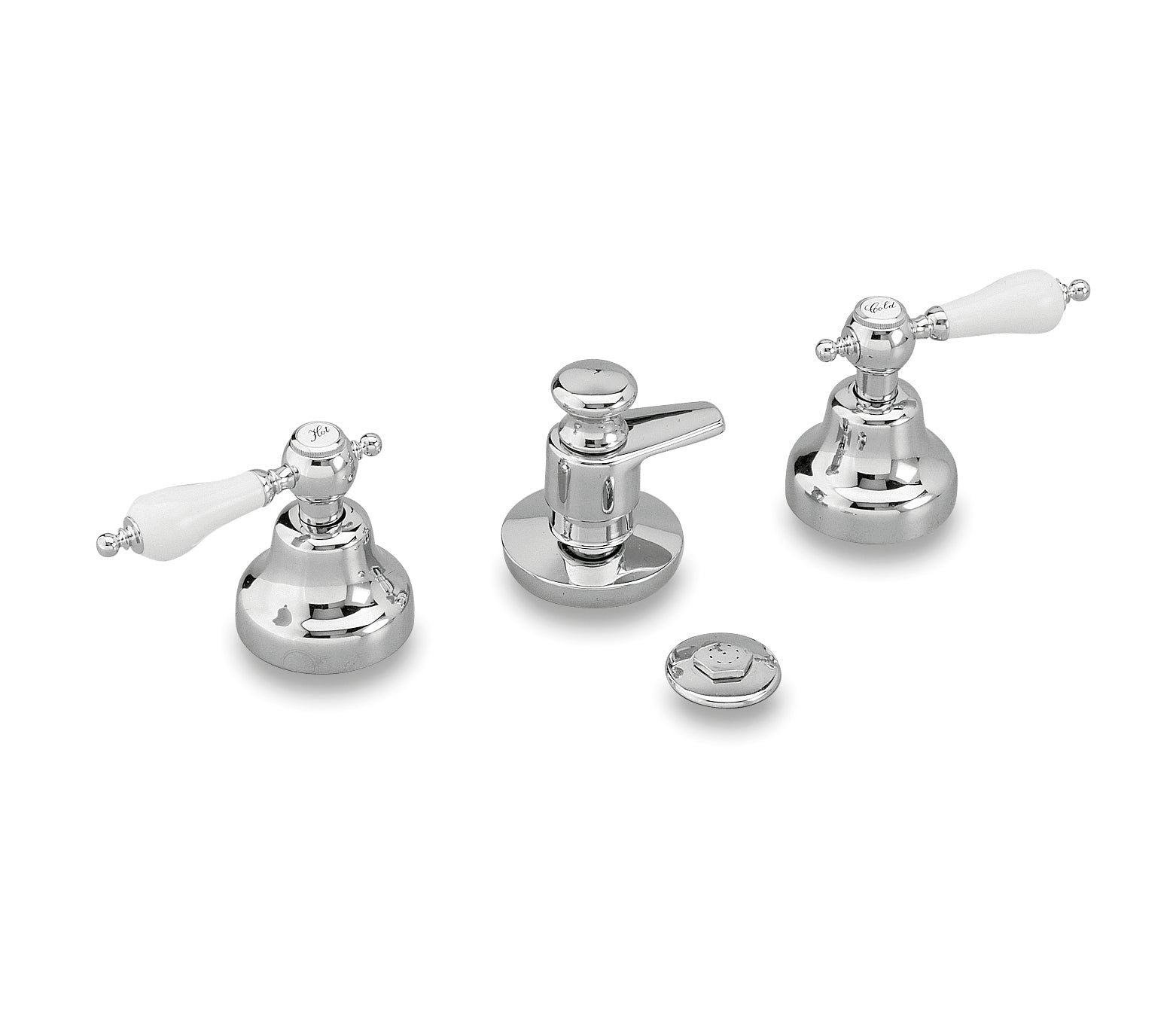 GS Vittoriana Retro Premium Bidet Mixer with Pop Up Waste Chrome