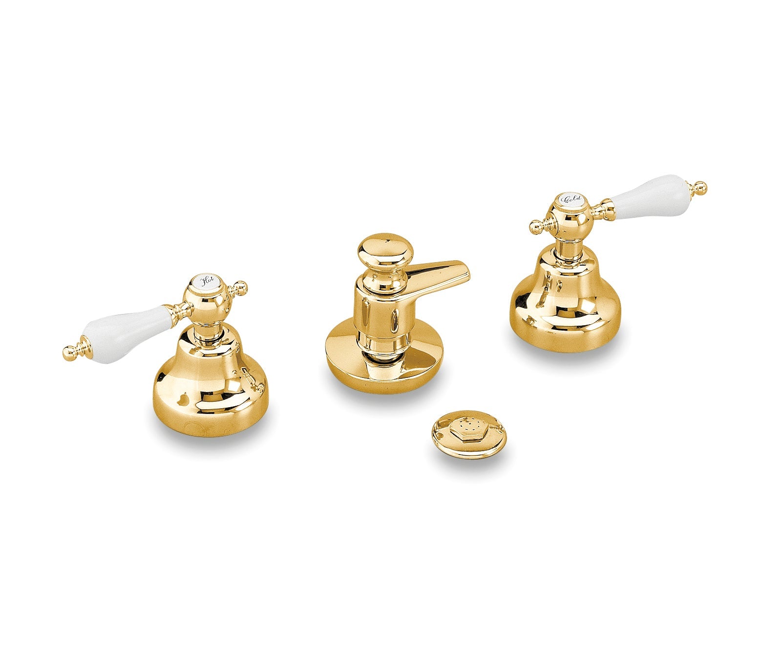 GS Vittoriana Retro Premium Bidet Mixer with Pop Up Waste Gold