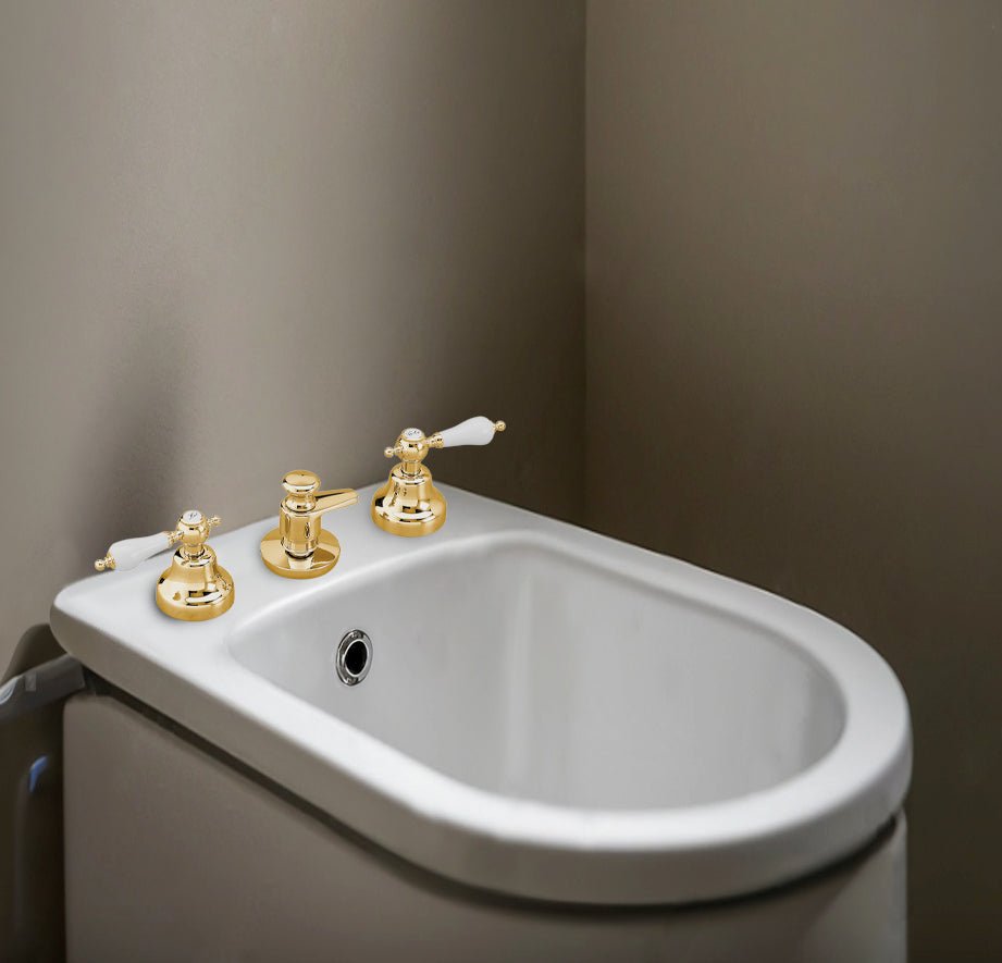 GS Vittoriana Retro Premium Bidet Mixer with Pop Up Waste Gold
