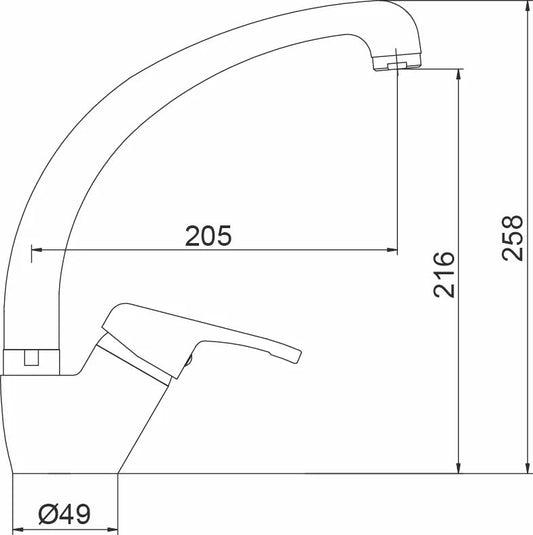 HESANIT Astra Single Lever Deck-Mounted Sink Mixer Chrome