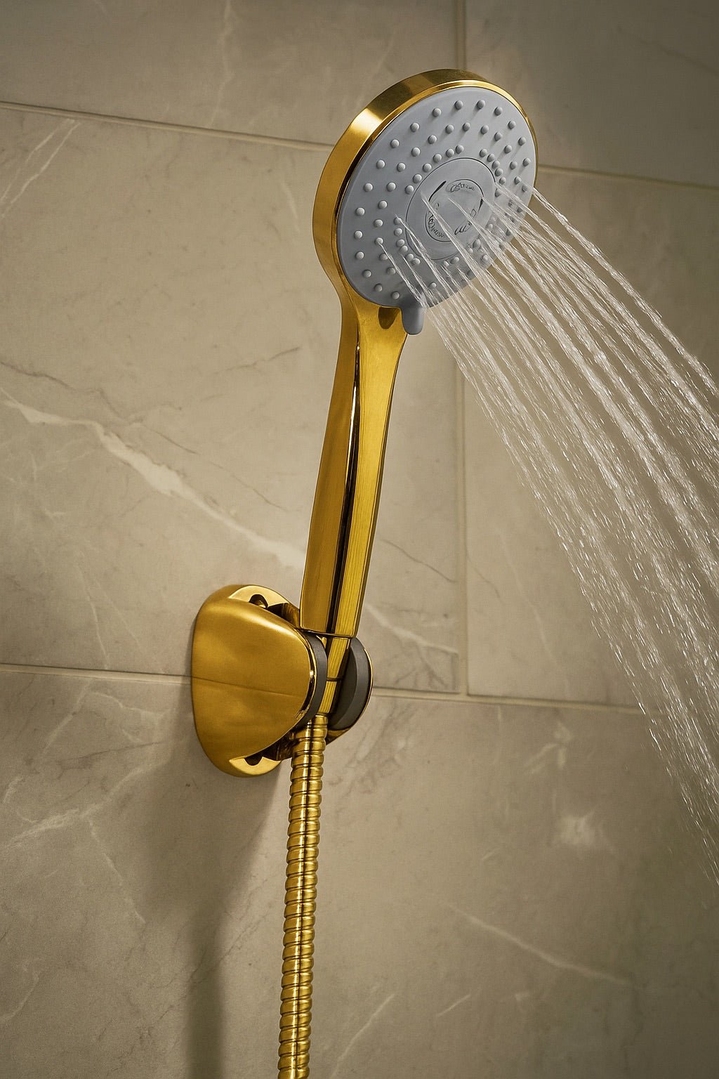 HESANIT Bath Hand Shower with 3 Spray Modes, Premium Gold Finish, Easy Clean Anti-Lime Nozzles