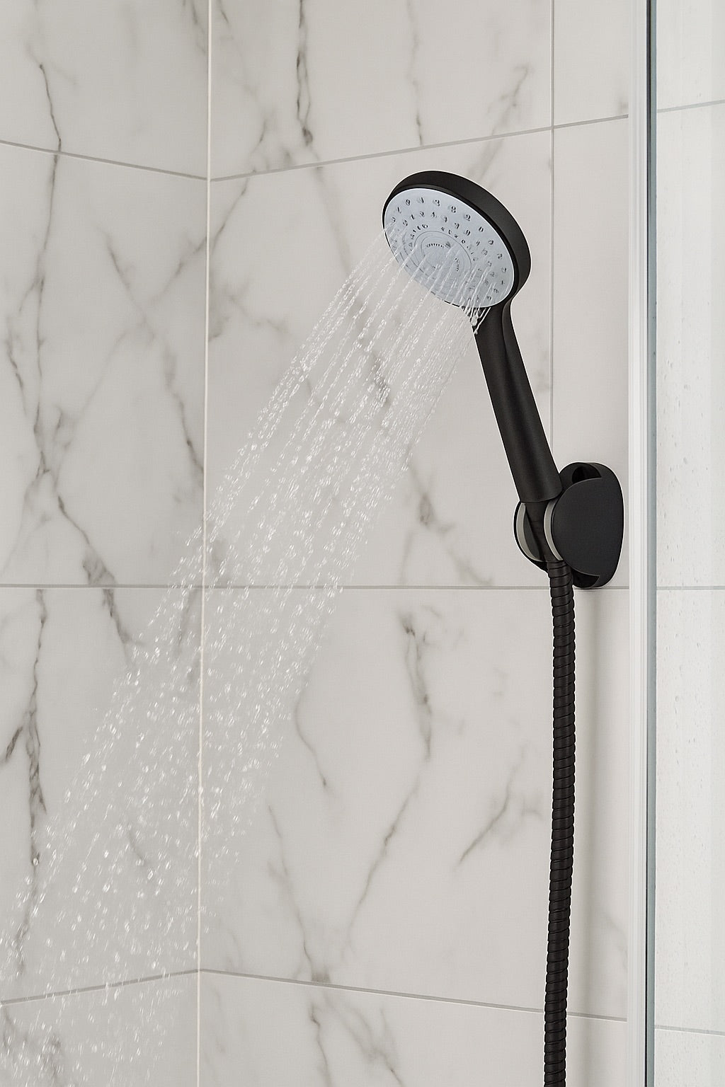 HESANIT Bath Hand Shower with 3 Spray Modes, Premium Matt Black Finish, Easy Clean Anti-Lime Nozzles