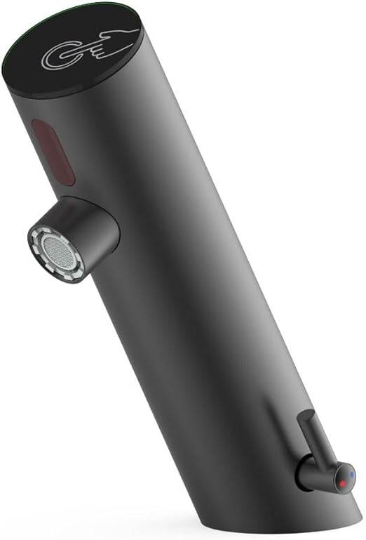 HESANIT E Sensor Touchless Bath Basin Faucet, Infra Red Sensor, Temperature Control, Matt Black