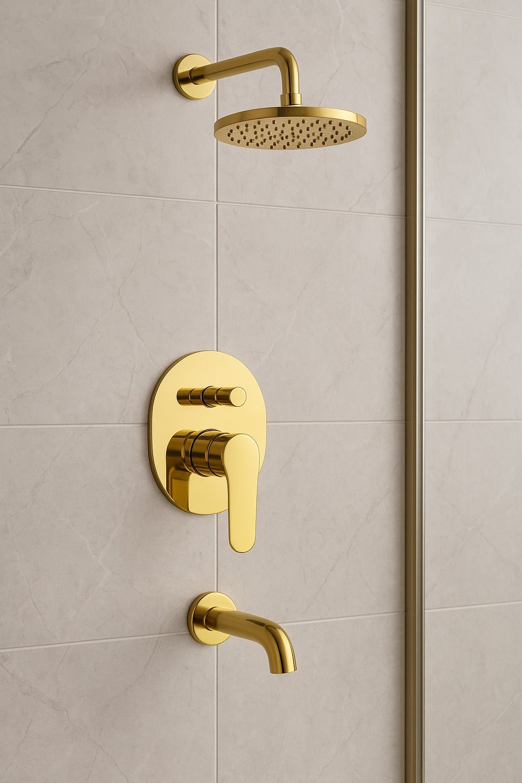 HESANIT Elite Concealed Bath Shower Mixer with Diverter, Gold
