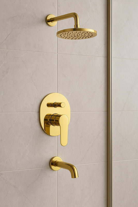HESANIT Elite Concealed Bath Shower Mixer with Diverter, Gold