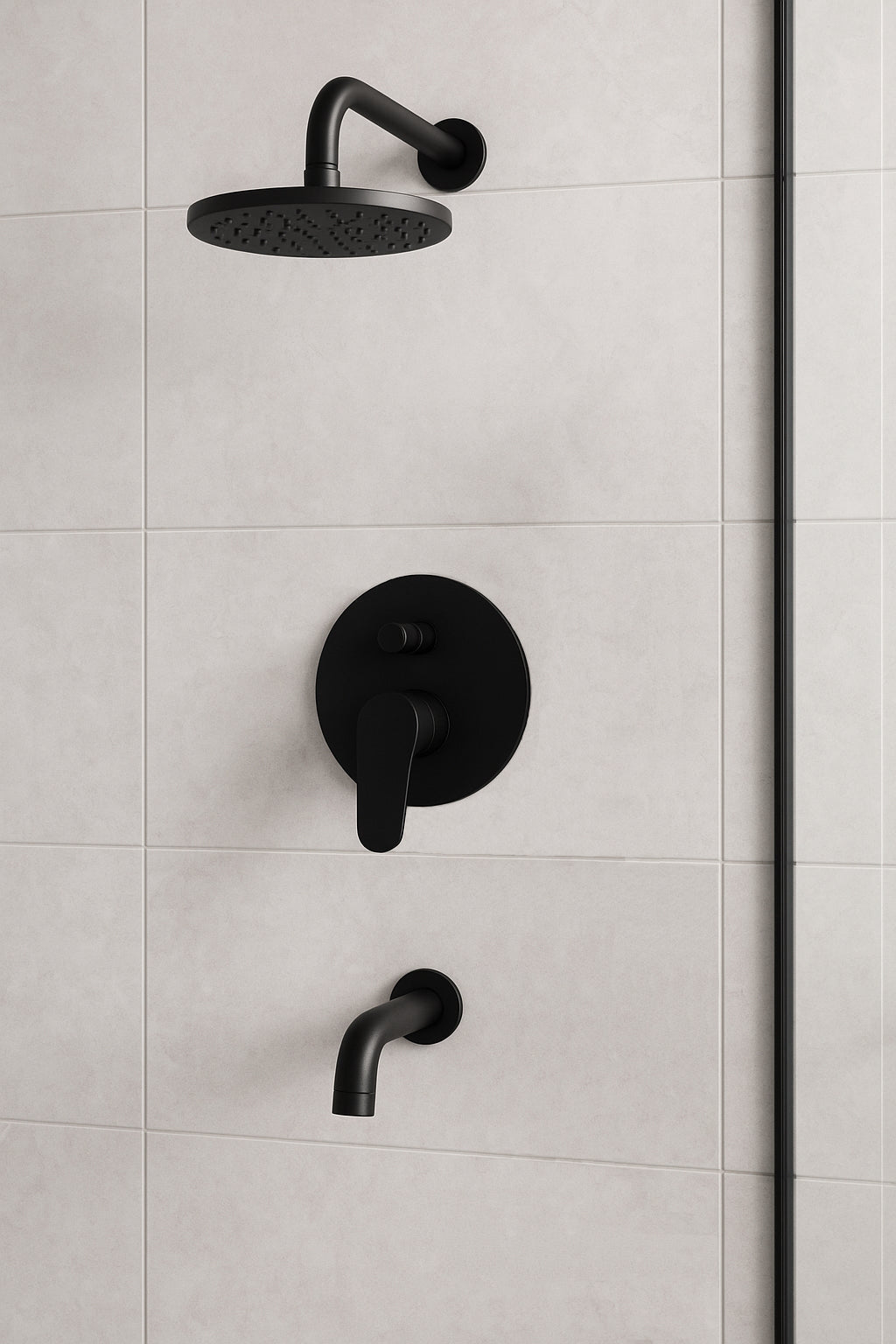 HESANIT Elite Concealed Bath Shower Mixer with Diverter, Matt Black