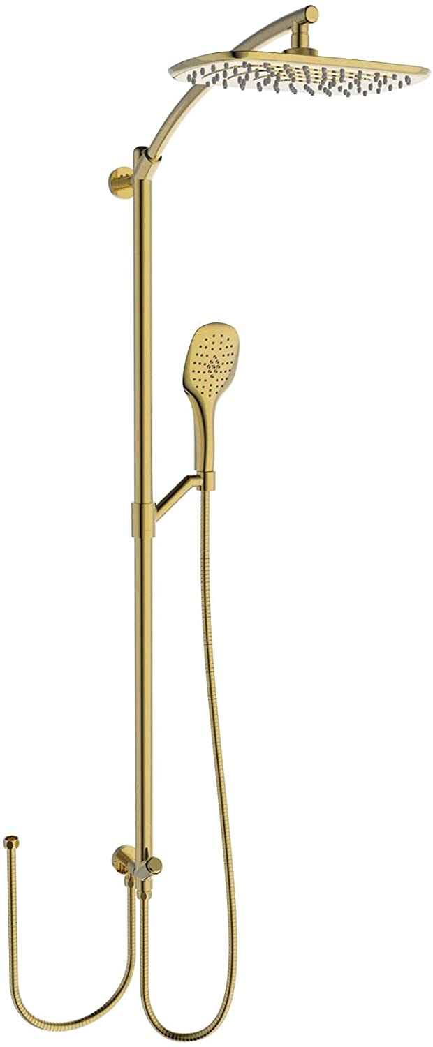 HESANIT Elite Shower Column – Gold Finish, 300×180mm Rain Shower & Hand Shower