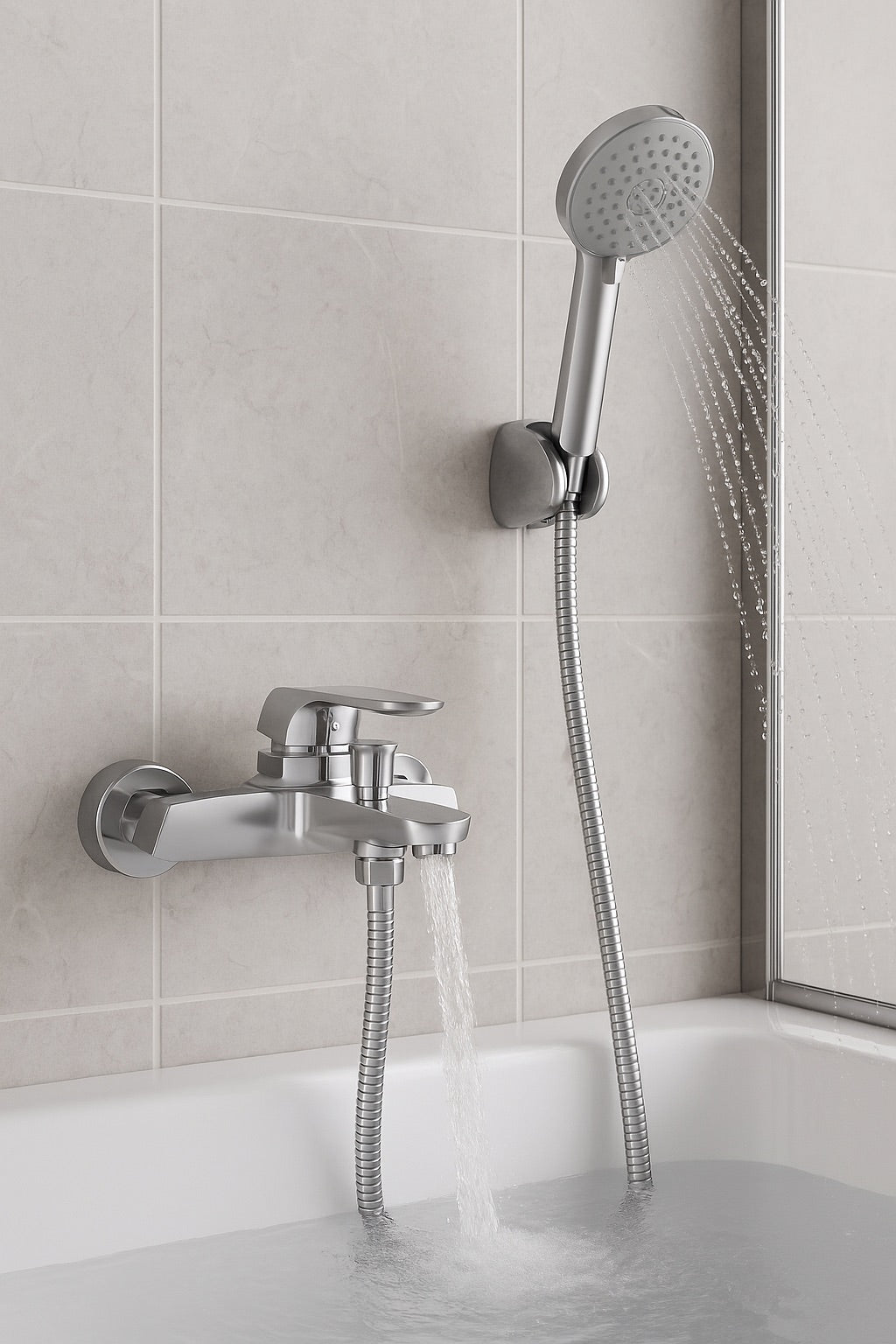 HESANIT Elite Single lever Bath mixer with hand shower set, Chrome