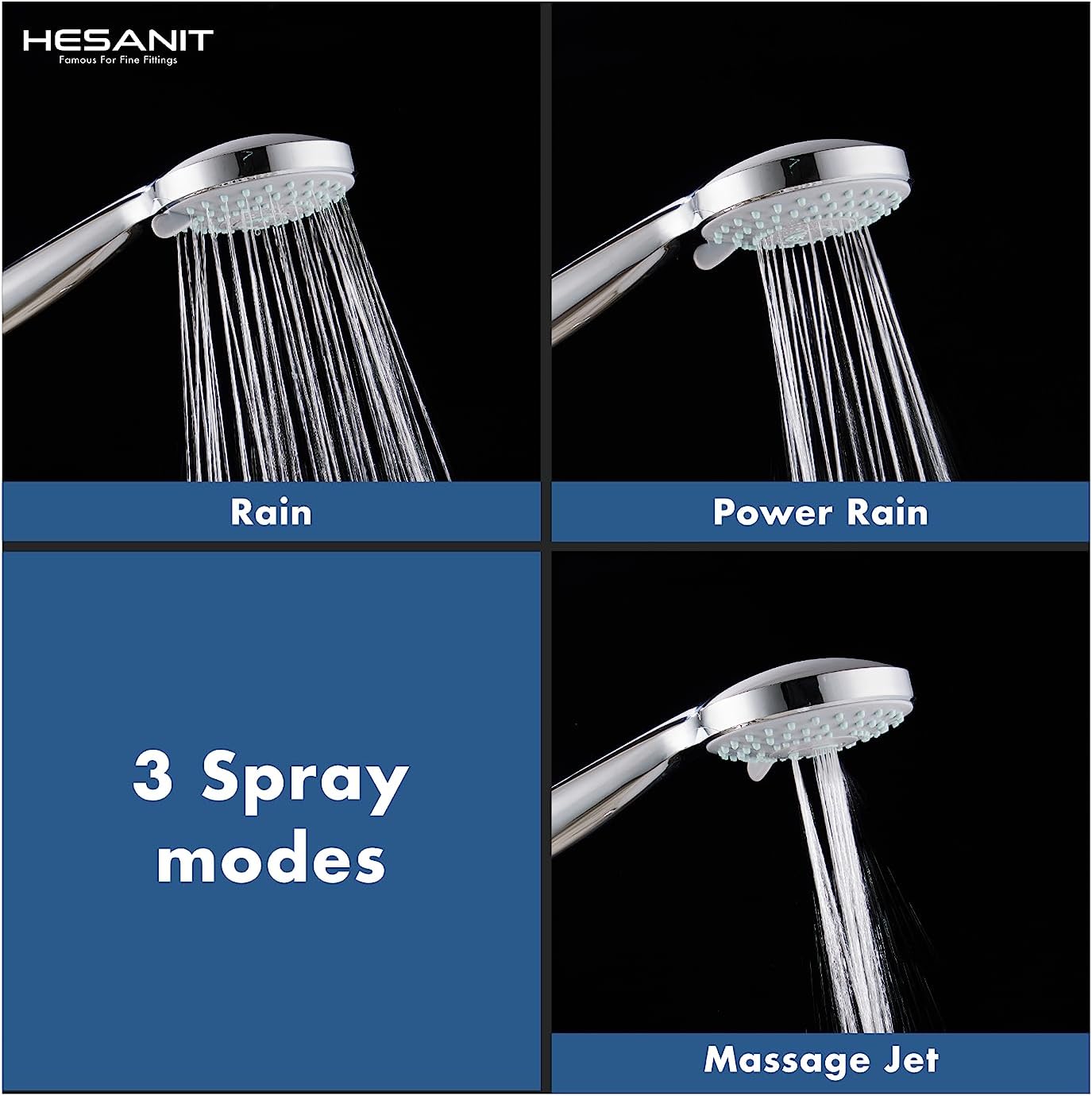 HESANIT Elite Single lever Bath mixer with hand shower set, Chrome