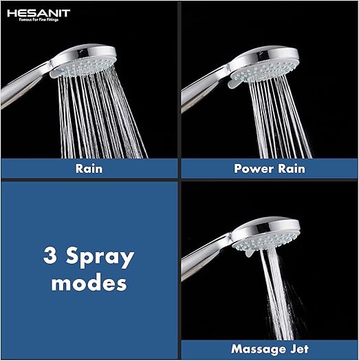 HESANIT Elite Single Lever Bath Mixer with Hand Shower Set, White Chrome