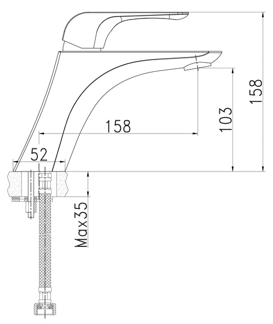 HESANIT Elite Single Lever Bathroom Basin Faucet with Pop UP Waste, White Chrome