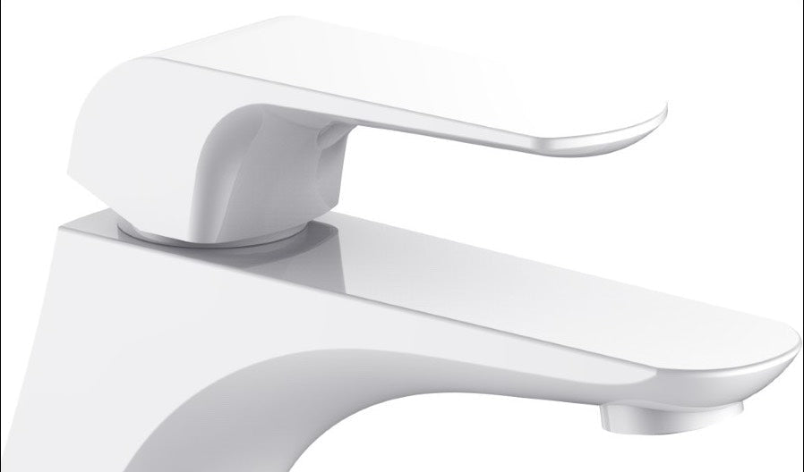 HESANIT Elite Single Lever Bathroom Basin Faucet with Pop UP Waste, White