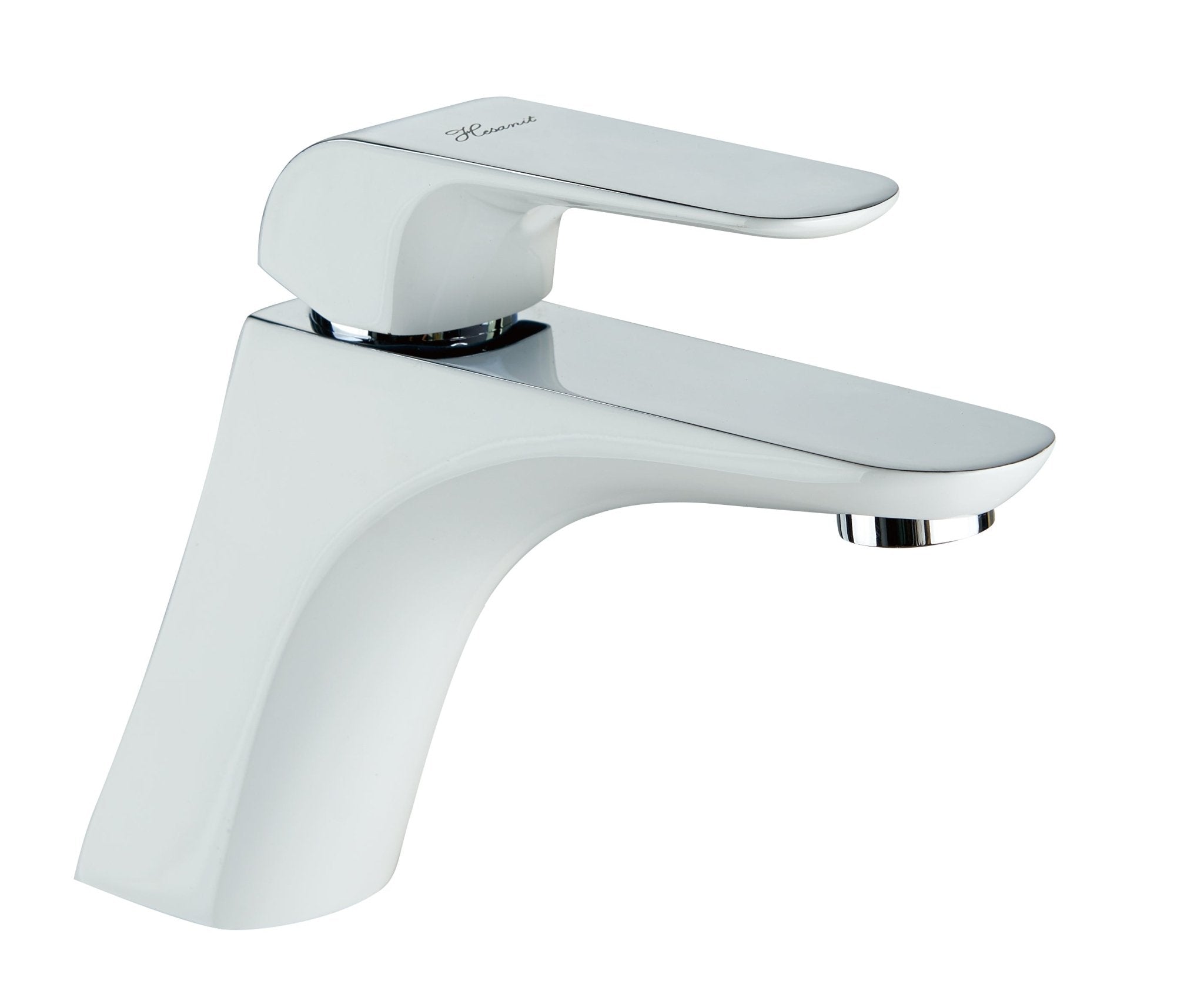 HESANIT Elite Single Lever Bathroom Basin Faucet with Pop UP Waste, White Chrome