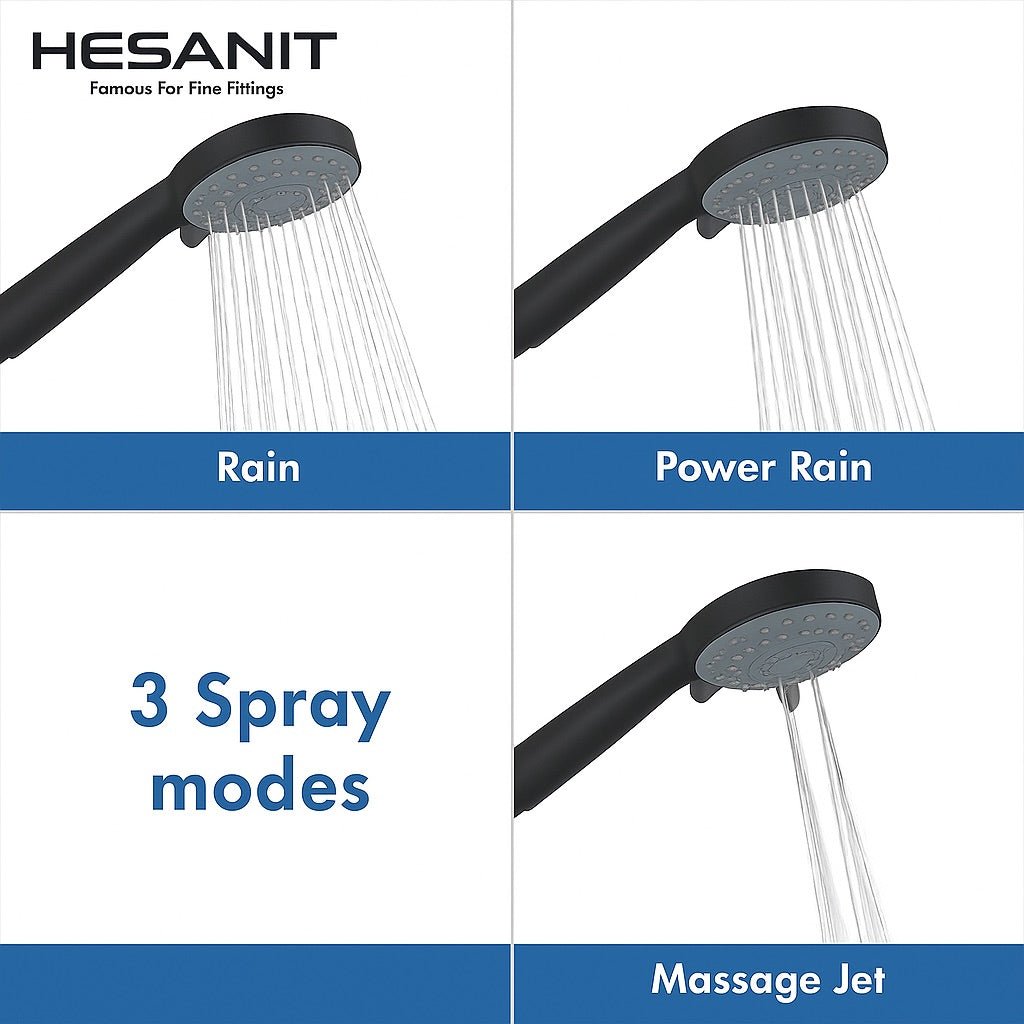 HESANIT Elite Single Lever Bathroom Mixer with Hand Shower Set, Matt Black