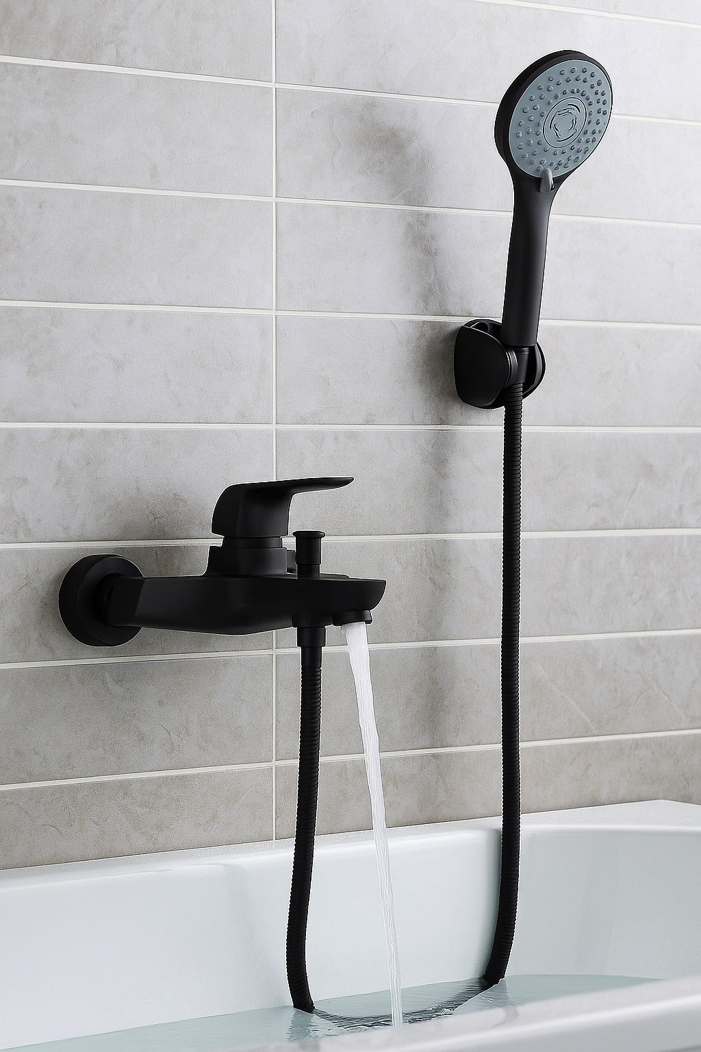HESANIT Elite Single Lever Bathroom Mixer with Hand Shower Set, Matt Black