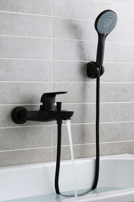HESANIT Elite Single Lever Bathroom Mixer with Hand Shower Set, Matt Black