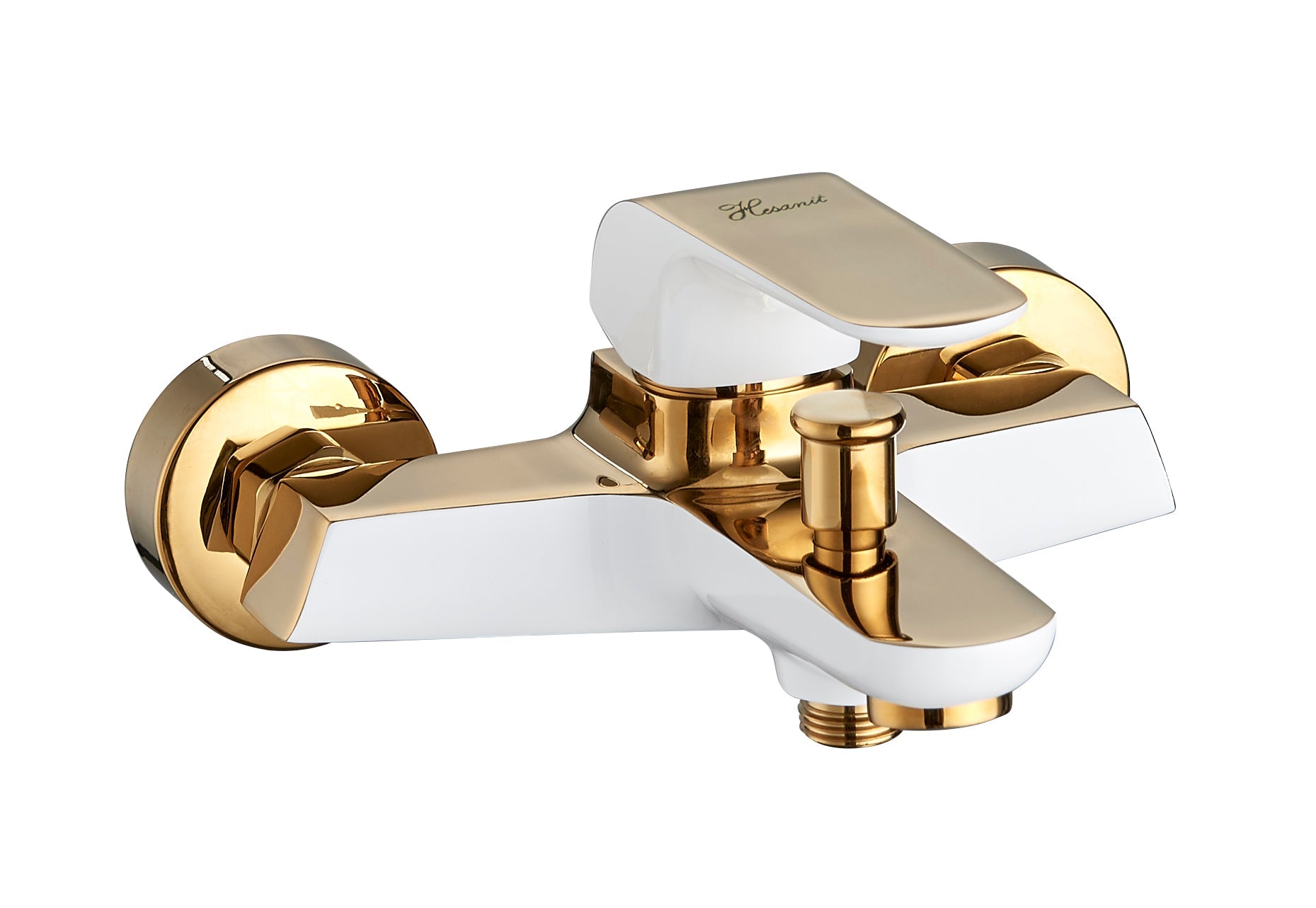 HESANIT Elite Single Lever Bathroom Mixer with Hand Shower Set, White Gold