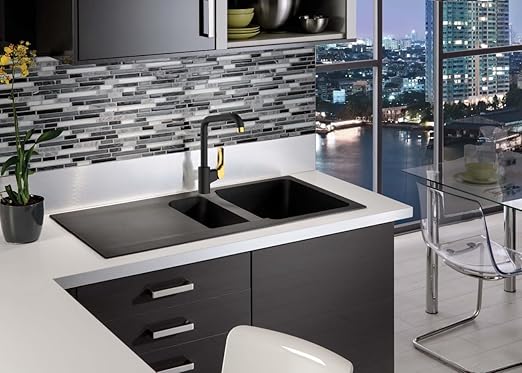 HESANIT Elite Single Lever Deck Mounted Kitchen Sink Mixer, Black Gold