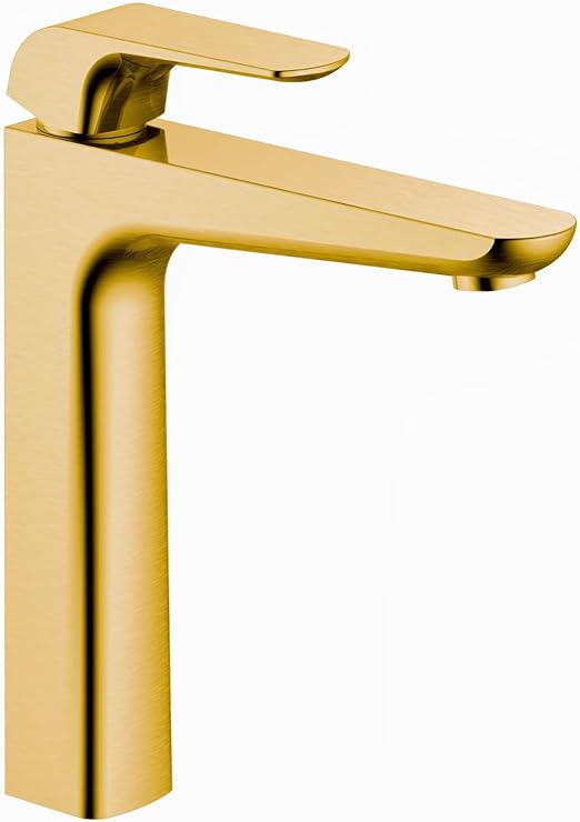 HESANIT Elite Single lever high basin mixer with pop-up waste, Gold Brushed