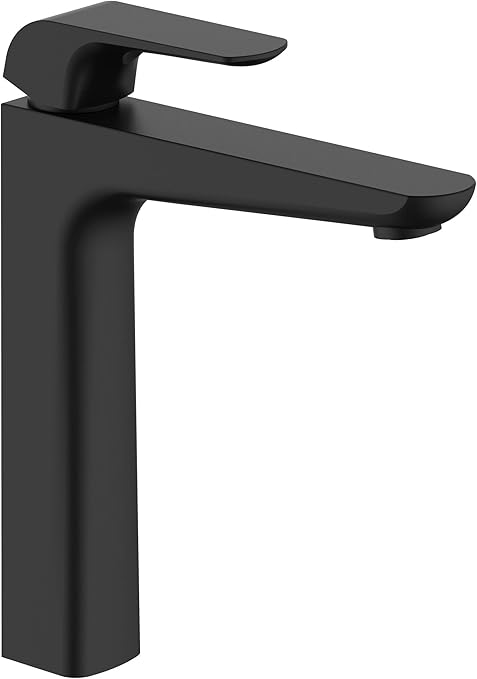 HESANIT Elite Single lever high basin mixer with pop-up waste, Matt Black