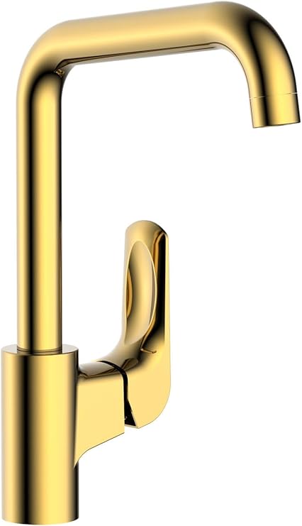 HESANIT Elite Single Lever Kitchen Deck Mounted Faucet, Gold