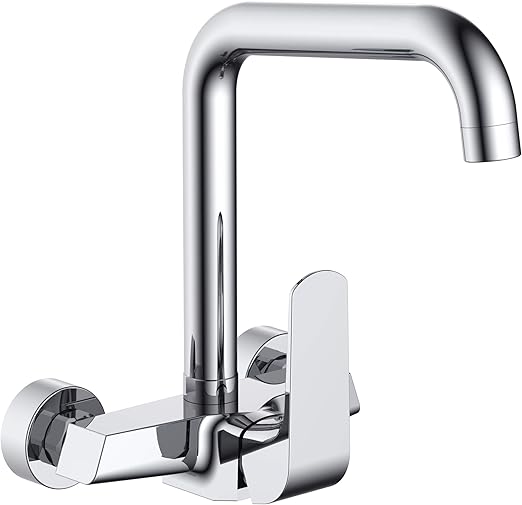 HESANIT Elite Wall-Mounted Single Lever Sink Mixer, 208mm Projection, Chrome