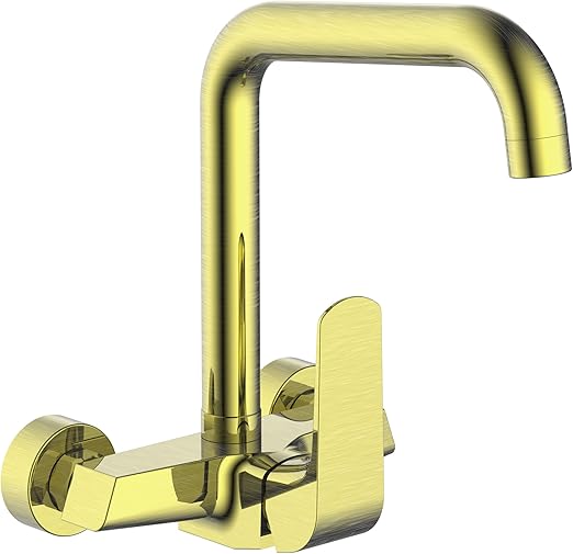 HESANIT Elite Wall-Mounted Single Lever Sink Mixer, 208mm Projection, Cupric Bronze
