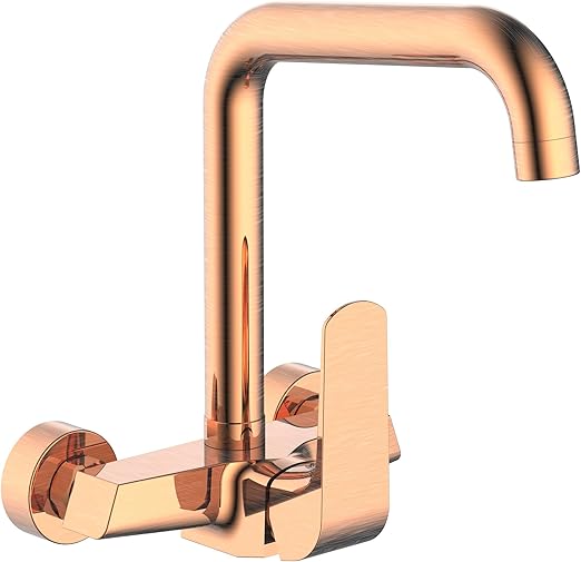 HESANIT Elite Wall-Mounted Single Lever Sink Mixer, 208mm Projection, Red Chrome