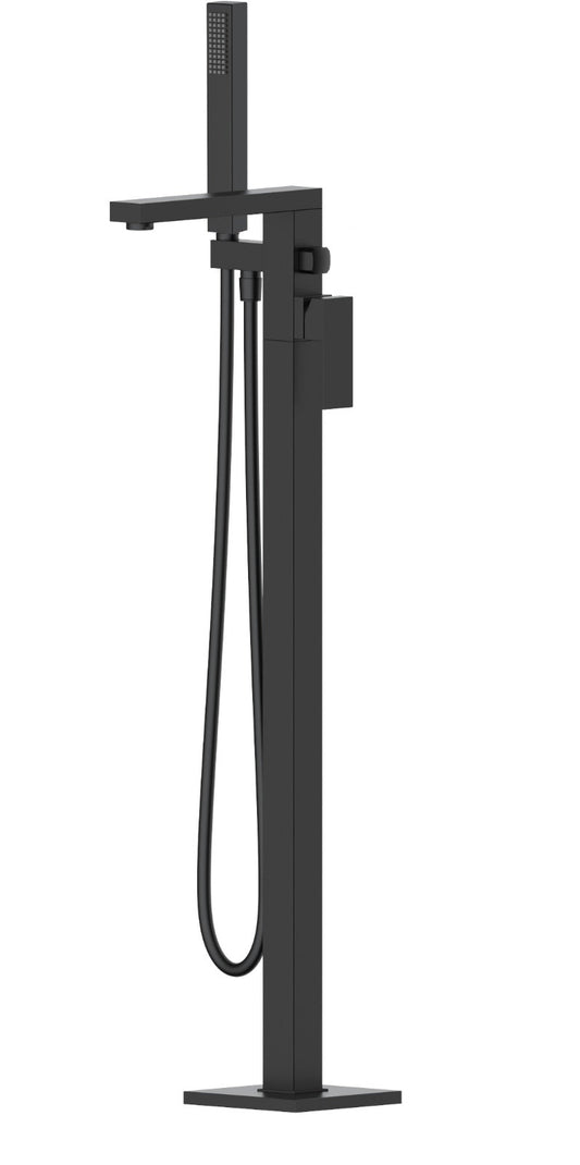 Hesanit Floor-Standing Bath Mixer, Chrome Matt Black