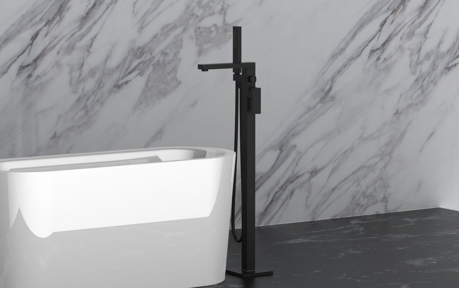 Hesanit Floor-Standing Bath Mixer, Chrome