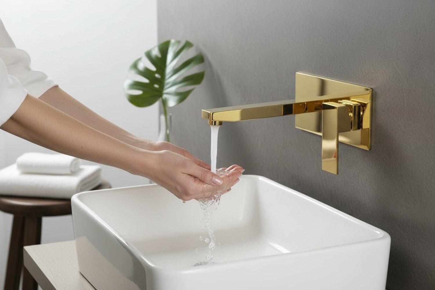 HESANIT Infinity Bath Basin Concealed Mixer, Gold