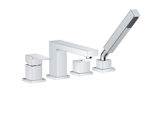 HESANIT Infinity Deck mounted Bath mixer with hand shower set, Chrome