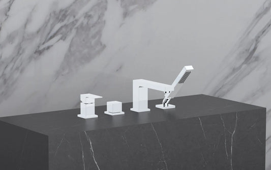HESANIT Infinity Deck mounted Bath mixer with hand shower set, Chrome