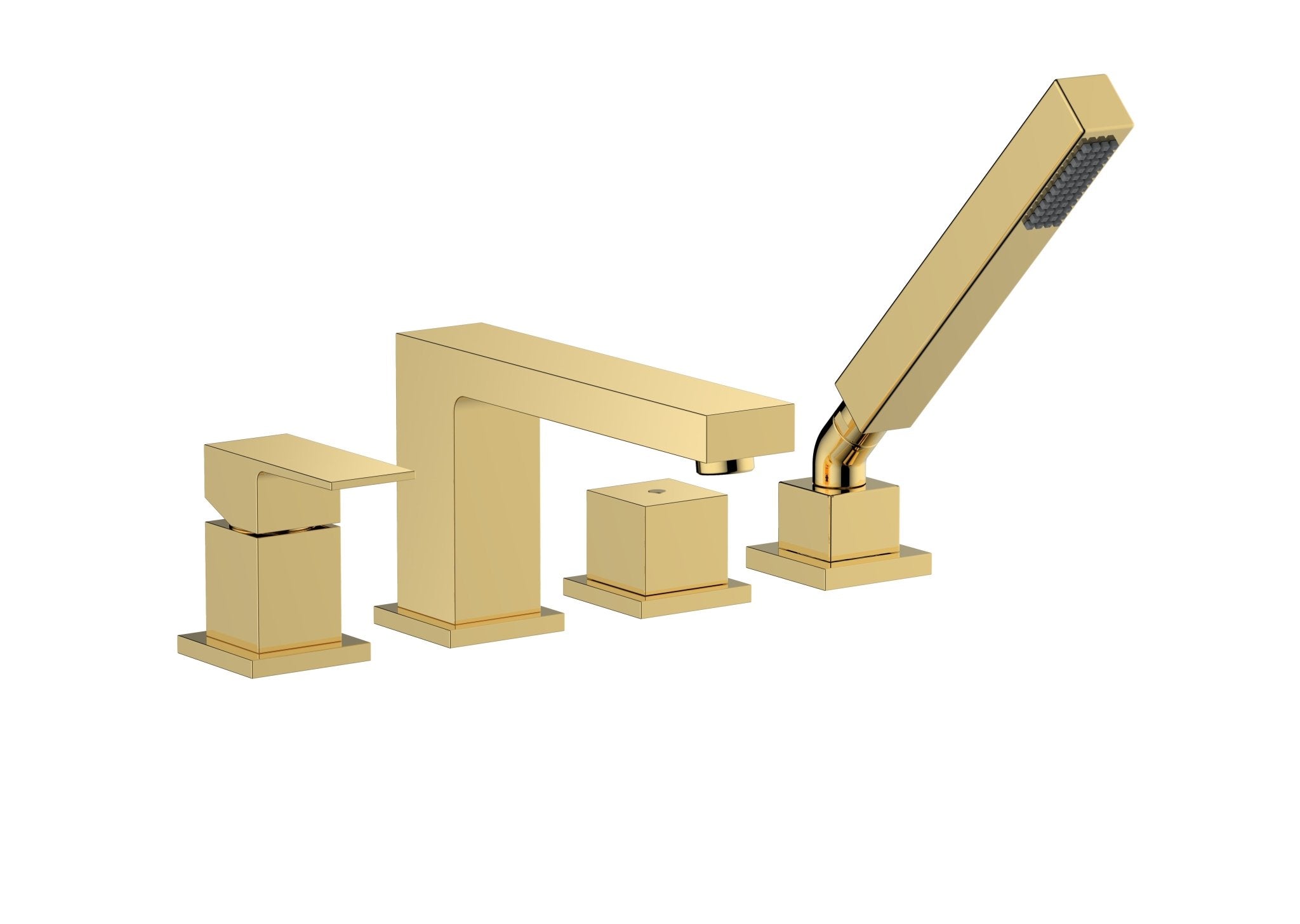 HESANIT Infinity Deck mounted Bath mixer with hand shower set, Gold