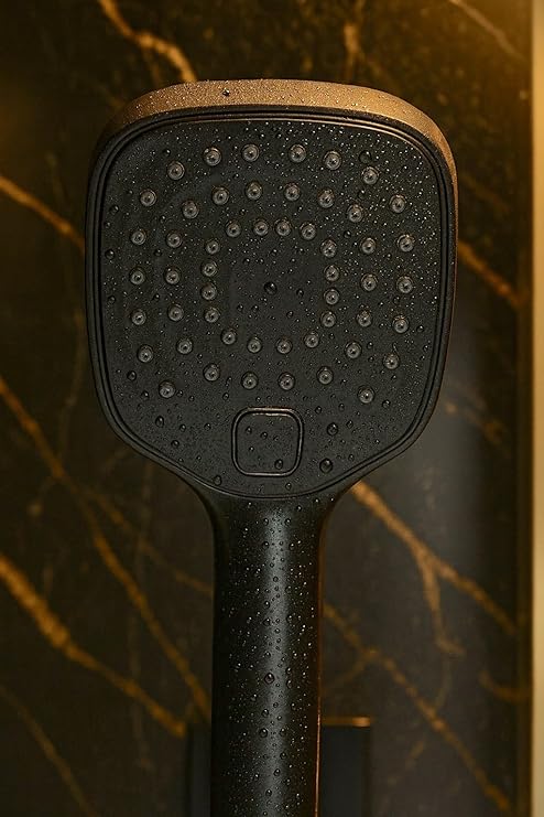 HESANIT Infinity Hand Shower Set Wall Mounted Rainfall Shower with Pipe, Matt Black