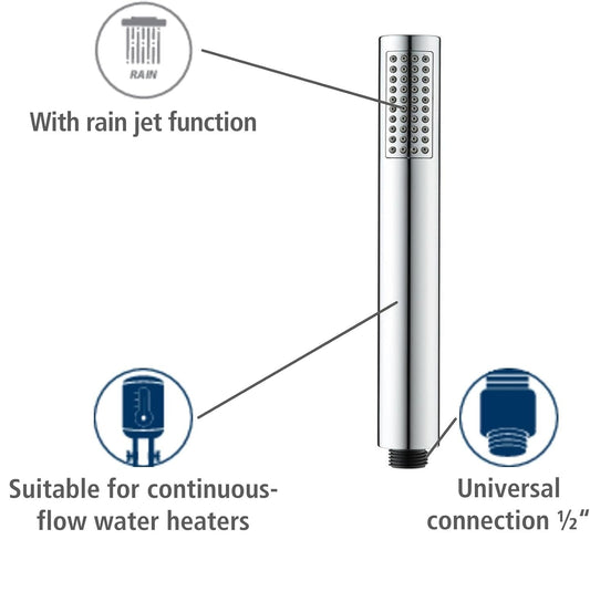 HESANIT Infinity Hand Shower with 3 Spray Modes, Stainless Steel Double-Locked Flexible Hose 1500mm, Premium Chrome Finish