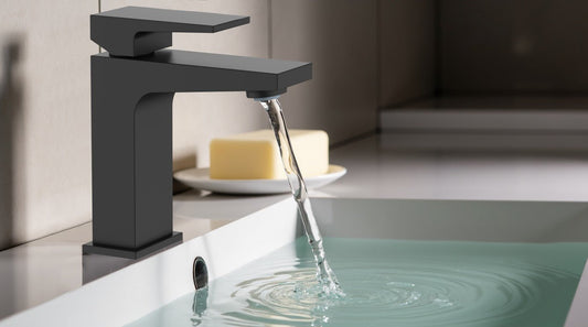 HESANIT Infinity Single Lever Basin Mixer with Pop-Up Waste, Matt Black