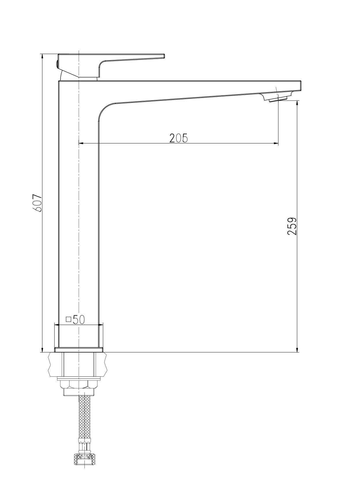 HESANIT Infinity Single Lever High Basin Mixer with Pop-Up Waste