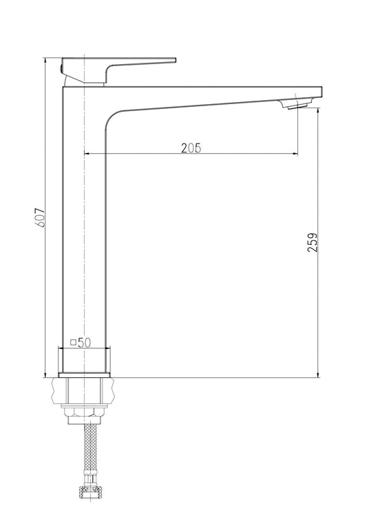 HESANIT Infinity Single Lever High Basin Mixer with Pop-Up Waste
