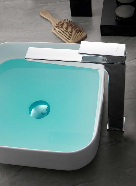 HESANIT Infinity Single-Lever High Basin Mixer with Pop-Up Waste, Chrome